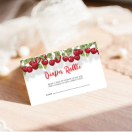 Söt Cherry Babydusch Diaper Raffle Biljett Tilläggskort
