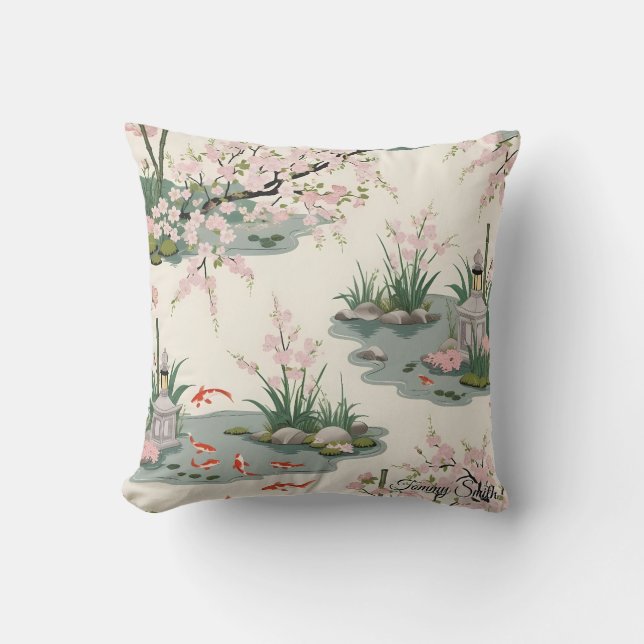 Söt Cherry Blommar Blommigt Charm Kudde (Framsida)