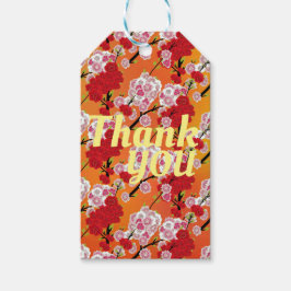 Söt Cherry Blommar Red and Rosa Petals Presentetikett