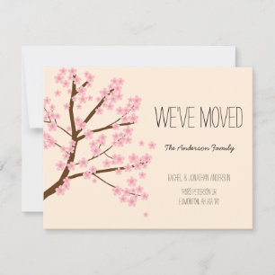 Söt Cherry Blommars Sakura Träd Vi har flyttat Kort