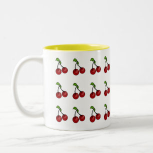 Söt Cherry Breakfast Lycklig Morgon Två-Tonad Mugg