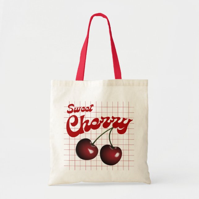 Söt Cherry Cute Fruit Budget Tote Bag Tygkasse (Framsidan)