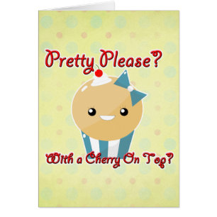 Söt Cherry on Top Muffin Girl Hälsningskort