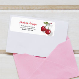 Söt Cherry Return-adressetikett Returadress Etikett