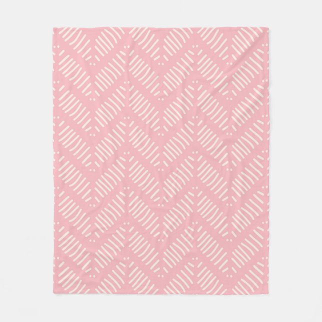 Söt Chevron Mönster Rosa Mönster Fleece Blanket (Framsidan)