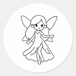 Söt chibi-älvdekal  runt klistermärke