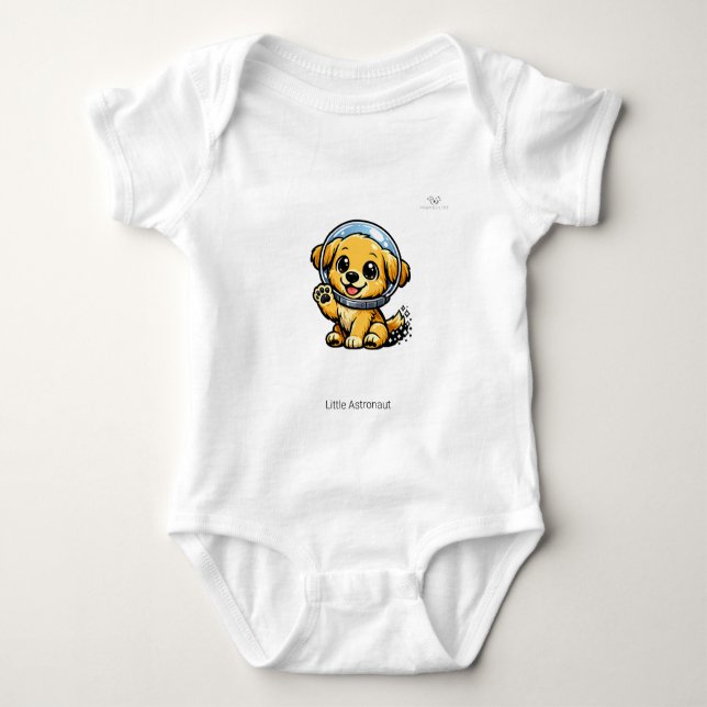 Söt Chibi-astronautvalp Personlig T Shirt (Framsida)