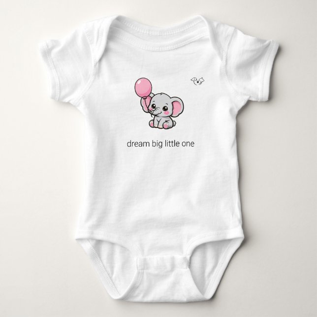 Söt Chibi Elefant Dröm Stort Litet Ett Barnkropp T Shirt (Framsida)