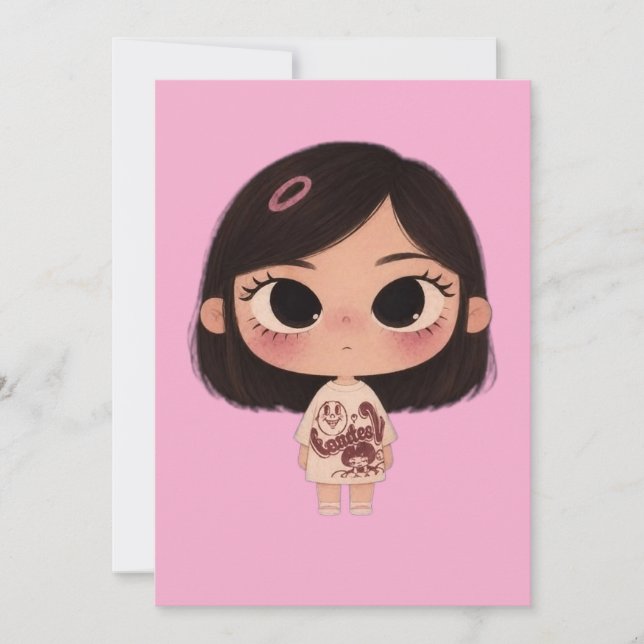 Söt Chibi Flick Kort Kawaii Grattiskort (Framsida)