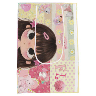 Söt Chibi Flickas Presentbag | Blommig Rosa Kawaii