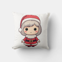 Söt Chibi Fru Jul Tomte Karakter Kudde