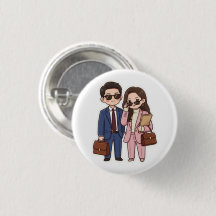Söt Chibi K-Drama Juristpar Knappsats