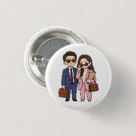 Söt Chibi K-Drama Juristpar Knappsats Knapp