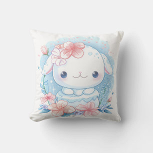 Söt Chibi Kanin Illustration Kudde