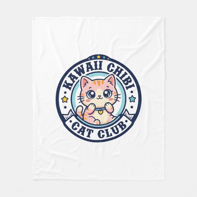 Söt Chibi Katt Kattmamma Presentidé - Söt Chibi  Fleecefilt (Framsidan)