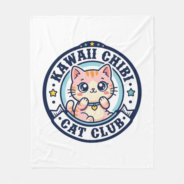 Söt Chibi Katt Kattmamma Presentidé - Söt Chibi  Fleecefilt (Framsidan)