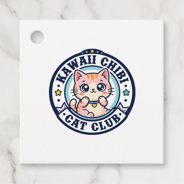 Söt Chibi Katt Kattmamma Presentidé - Söt Chibi  Gåvor Etiketter (Framsida)