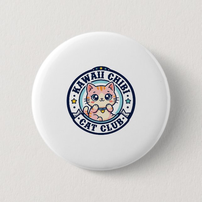 Söt Chibi Katt Kattmamma Presentidé - Söt Chibi  Knapp (Framsida)