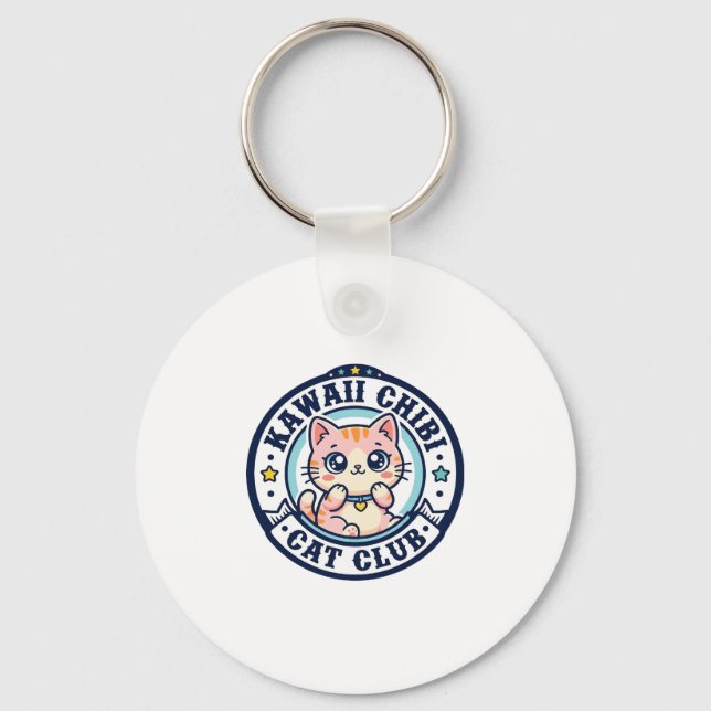 Söt Chibi Katt Kattmamma Presentidé - Söt Chibi  Nyckelring (Framsida)