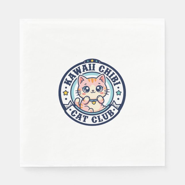 Söt Chibi Katt Kattmamma Presentidé - Söt Chibi  Pappersservett (Framsidan)