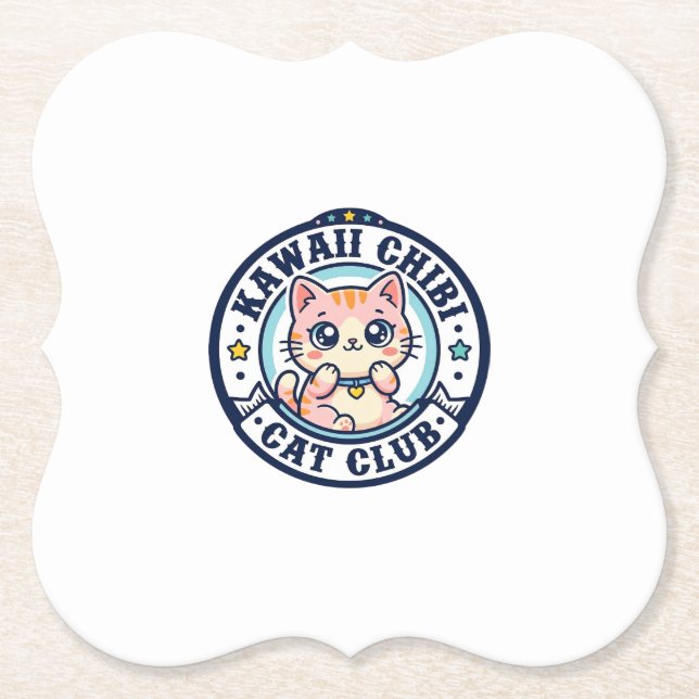Söt Chibi Katt Kattmamma Presentidé - Söt Chibi  Underlägg Papper (Framsida)