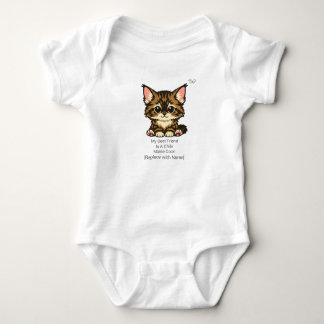 Söt Chibi Maine Coon Kattunge Baby Bodysuit T Shirt
