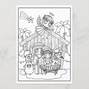 Söt chibi manga Nativitetsskäl för säsongen Inbjudningar
