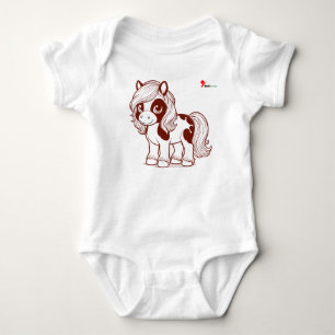 Söt Chibi Pony Häst Bebis Kroppsoverall T Shirt