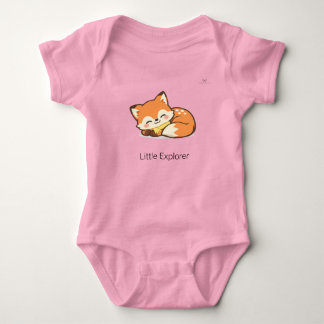 Söt Chibi-räv Sovande Personlig Baby-bodysuit T Shirt