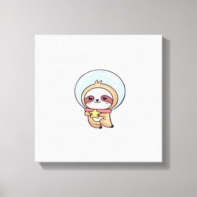 Söt Chibi Seng Astronaut � Söt Rymd Seng Ca Canvastryck (Framsida)