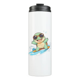 Söt Chibi Sköldpadda Surfare Sommar Strand Design