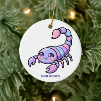 Söt Chibi Skorpion Zodiak Julgransprydnad Keramik