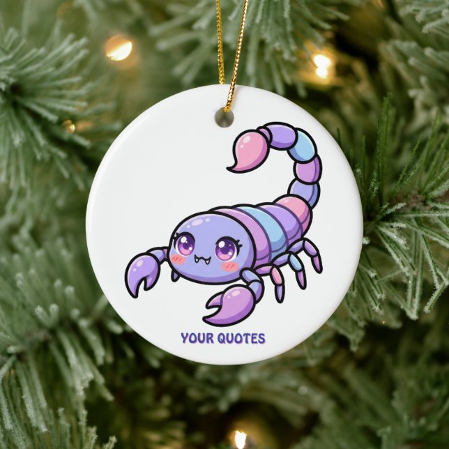 Söt Chibi Skorpion Zodiak Julgransprydnad Keramik (Träd)