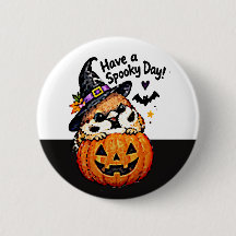 Söt Chibi Sparv Fågel Halloween Pumpa