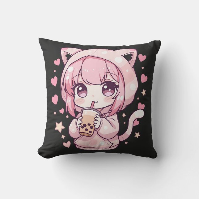 Söt Chibi-stämning Kudde (Framsida)