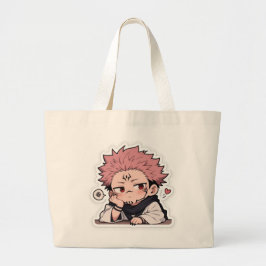 Söt Chibi-sur pussig kung-sticker - Kawaii rosa hå Jumbo Tygkasse