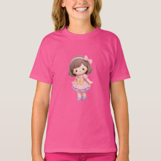 Söt Chibi-tjej T-shirt för tjejer