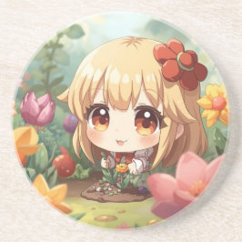 Söt Chibi Trädgårdsskötsel Underlägg