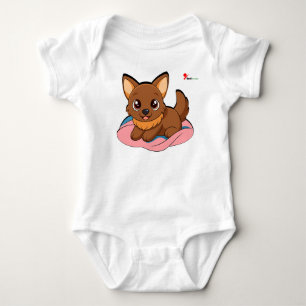 Söt Chibi-valp Brun babyoverall present T Shirt