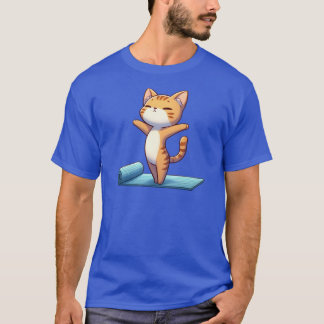 Söt Chibi-Yogakatt rolig T Shirt
