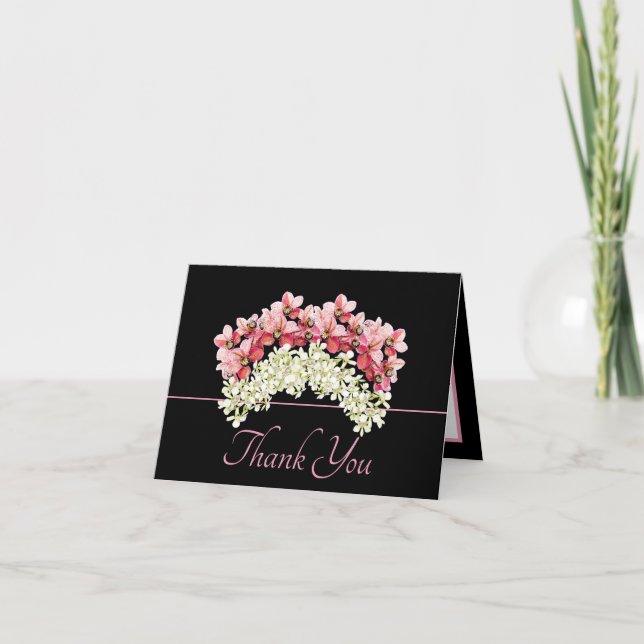 Söt Chic Bouquet Orchid Krona Flowers Tack Kort (Framsida)