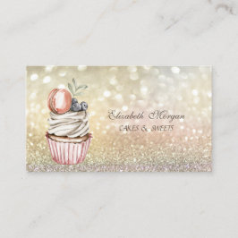 Söt Chic Elegant Bokeh Macaroon Cupcake Visitkort