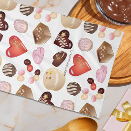 Söt Chic Färgrik Choklad Godis Hjärtmönster Kökshandduk