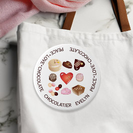 Söt Chic Färgrik Fred Kärlek Choklad Godis Knapp