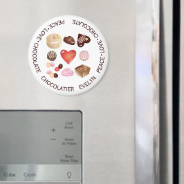 Söt Chic Färgrik Fred Kärlek Choklad Hjärtan Magnet