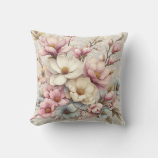 Söt chic flickaktig blommig och spetsig kudde