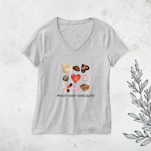 Söt Chic Fred Kärlek Choklad Godis Hjarta T Shirt