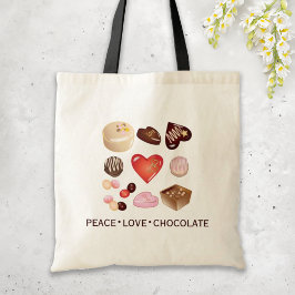 Söt Chic Fred Kärlek Choklad Godis Hjärtan Tygkasse