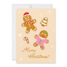 Söt Chic Jul Gingerbread Platt Julkort