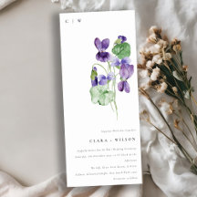 Söt Chic Monogram Violet Blommigt Bunch Bröllop